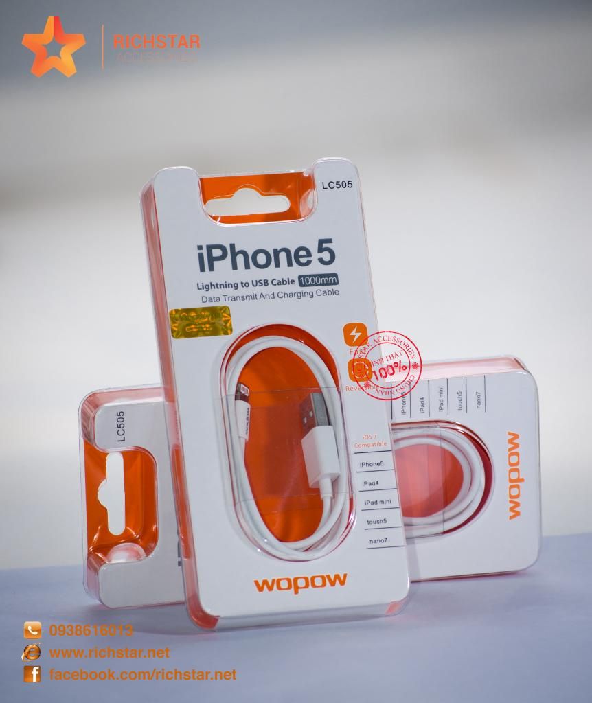 Cáp sạc Ipad, Ipod & Iphone 4/4S/5/5S/6/6Plus 100% chính hãng, bh 12 tháng 1 đổi 1 - 2