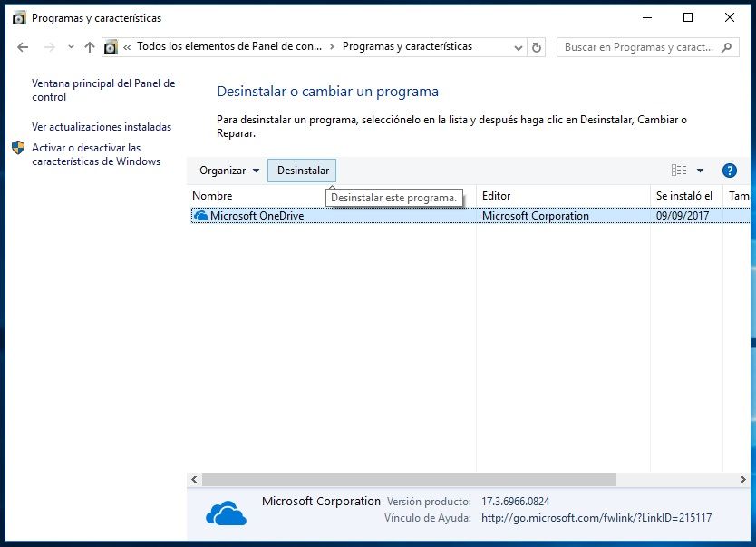 Esconde la opción de OneDrive que aparece en el explorador de archivos